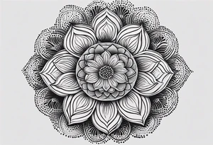 Geometric flower mandala tattoo idea