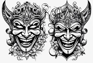 Tattoo Drama two Mask laugh and cry tattoo idea