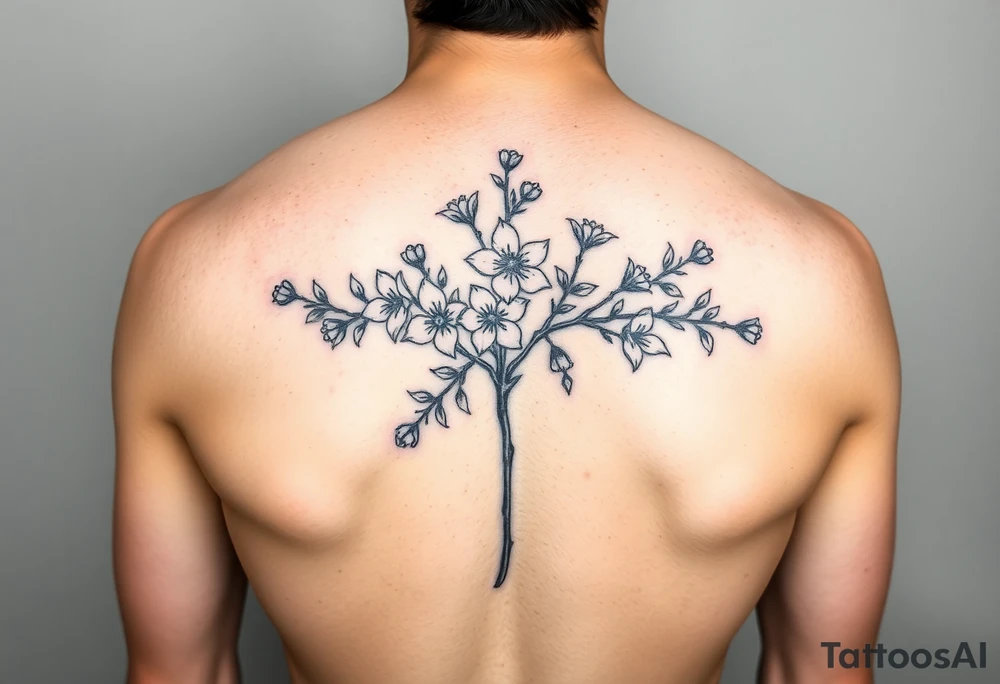 mountain laurel with 14 blossoms tattoo idea