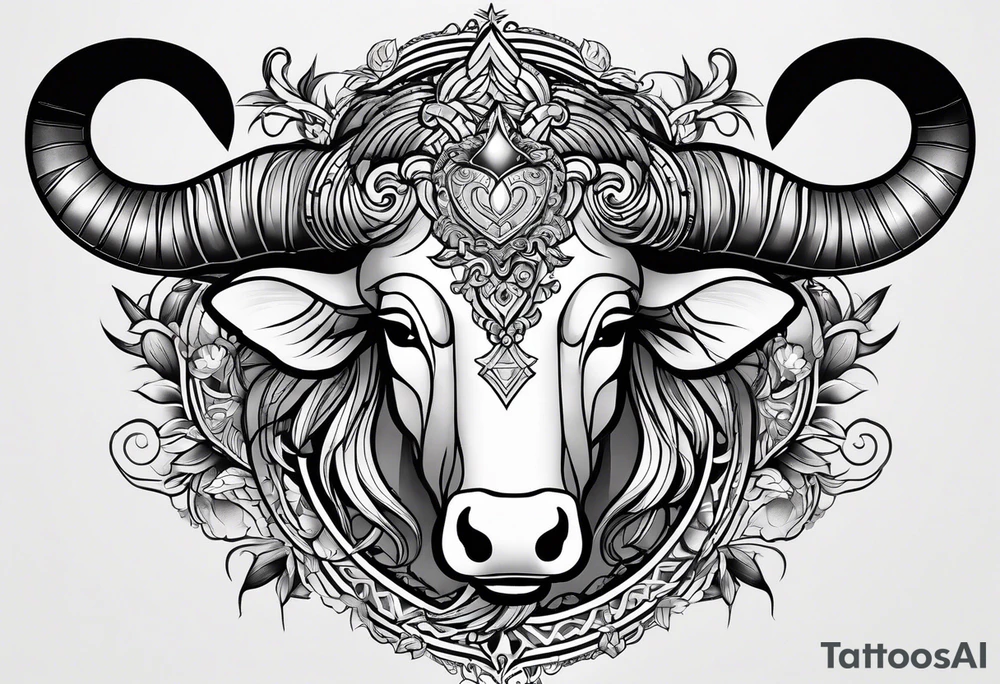 Taurus symbol, Aquarius symbol, Libra symbol, combination, family, ♉♒♎ tattoo idea