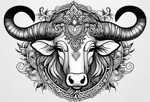 Taurus symbol, Aquarius symbol, Libra symbol, combination, family, ♉♒♎ tattoo idea
