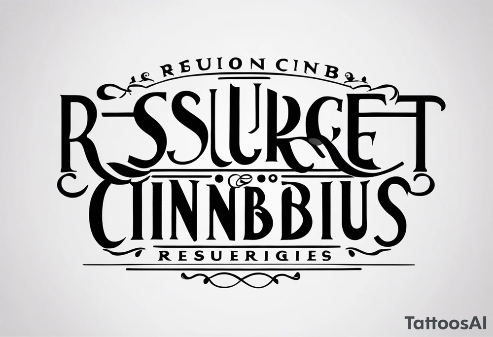 tattoo on wrist that says "resurget cineribus" in a latin bold font tattoo idea