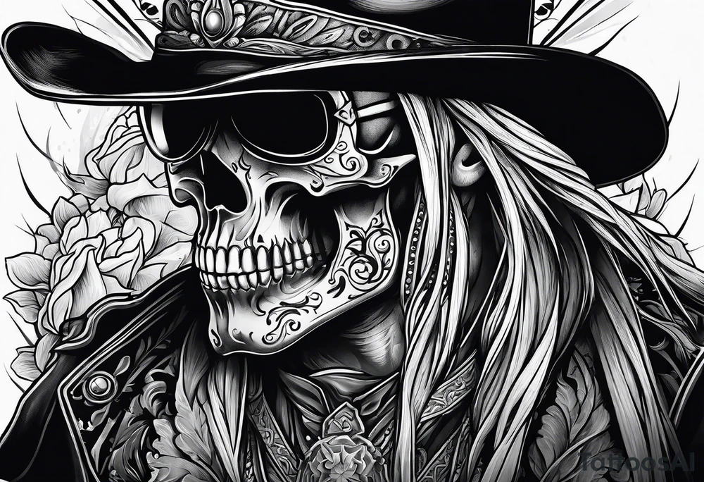 cowboy skull tattoo idea