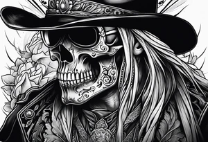 cowboy skull tattoo idea