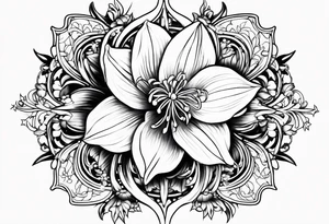 Larkspur, narcissus and stars tattoo idea