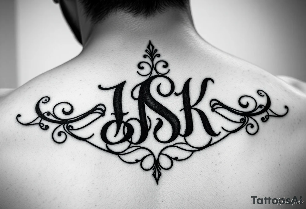 small simple tatto represnting family, put their intials intertwined into one tatto : HSK, JSK, SMK, RAK tattoo idea