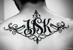 small simple tatto represnting family, put their intials intertwined into one tatto : HSK, JSK, SMK, RAK tattoo idea