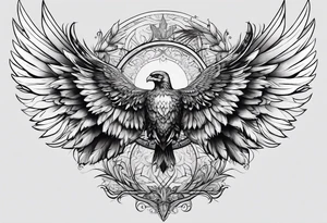 Cross in the middle of wings tattoo idea