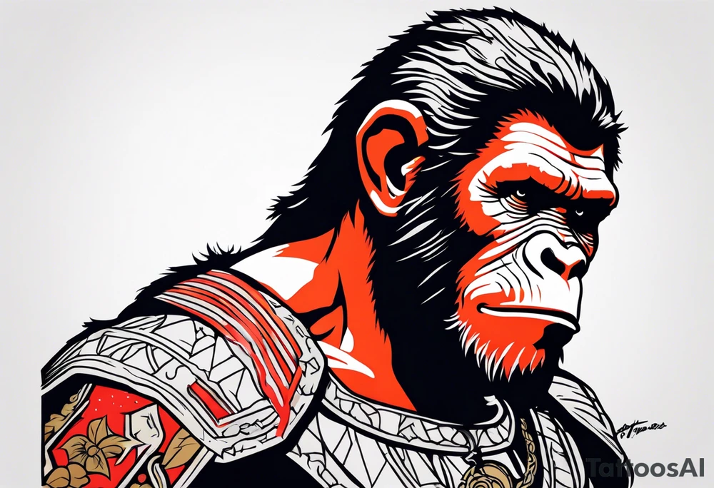 Caesar from the movie planet of the apes tattoo idea