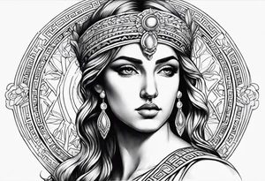 Beautiful greek goddess tattoo idea