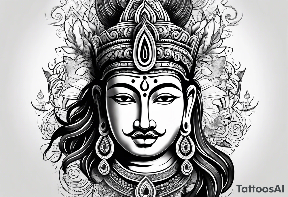 Shiva tattoo and add personality like adventure, karma , nothing is deep , positive, go with the flow tattoo idea