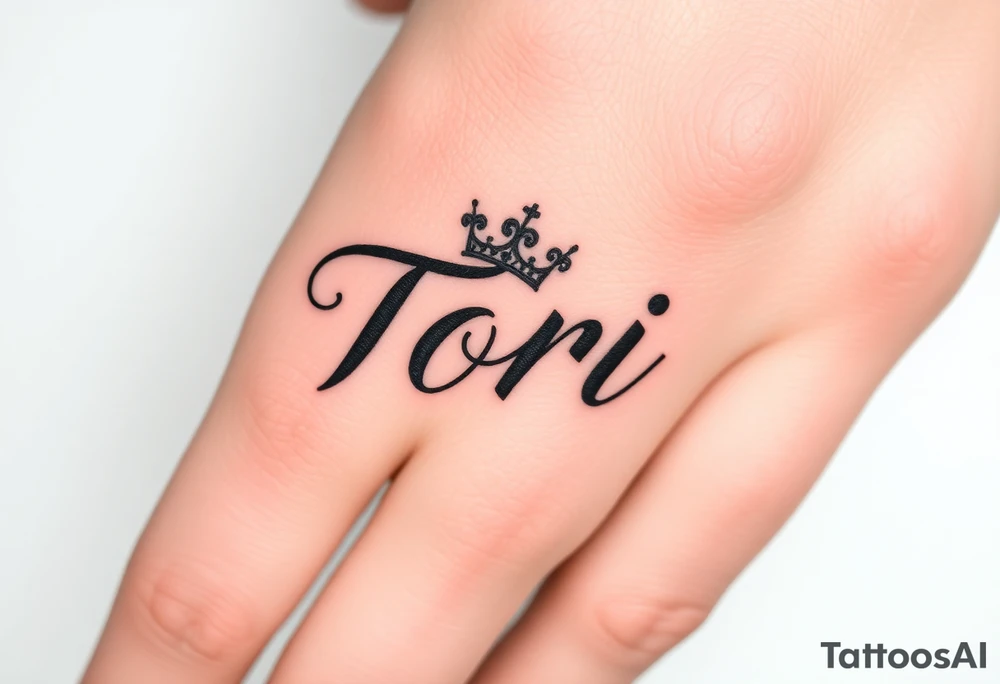 the name Tori with a sexy crown tattoo idea
