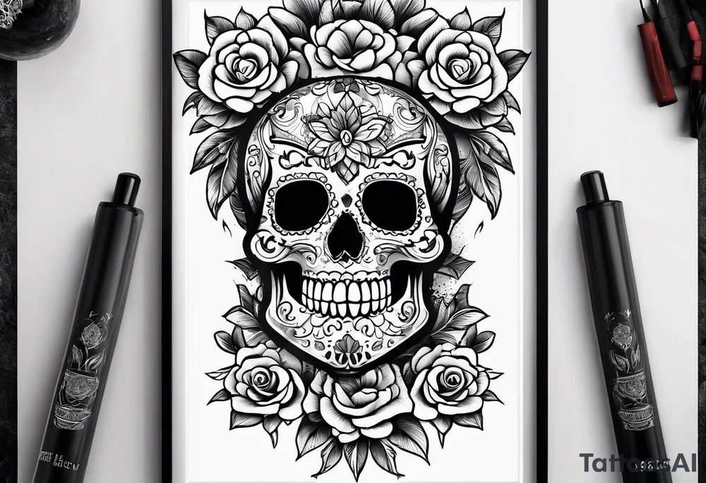 mexican skull tattoo idea