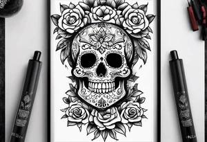 mexican skull tattoo idea