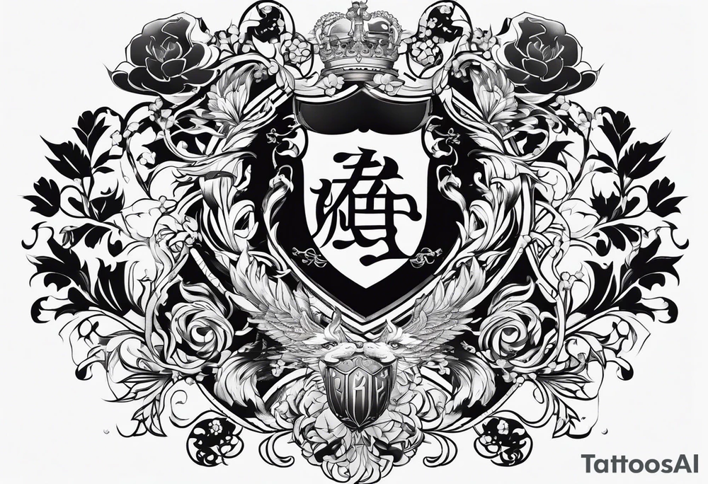 Family crest cool looking tattoo idea