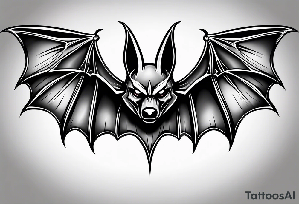 Flying bat tattoo idea