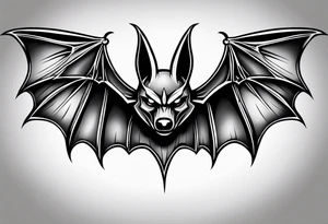 Flying bat tattoo idea