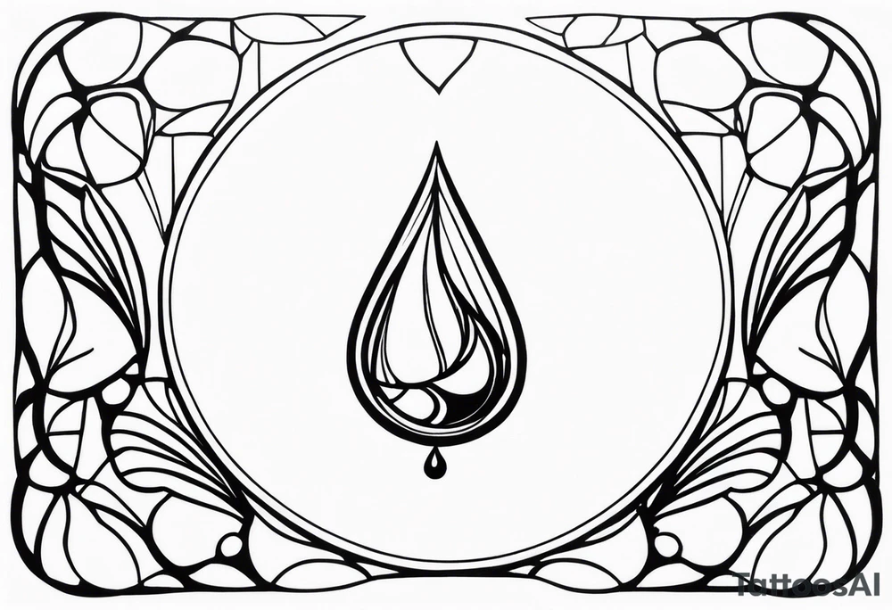 gemstone water droplet tattoo idea