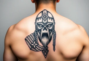 Slavyk bogatyr with helmet tattoo idea