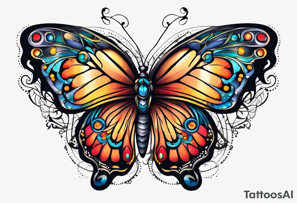 Small detailed butterfly tattoo idea