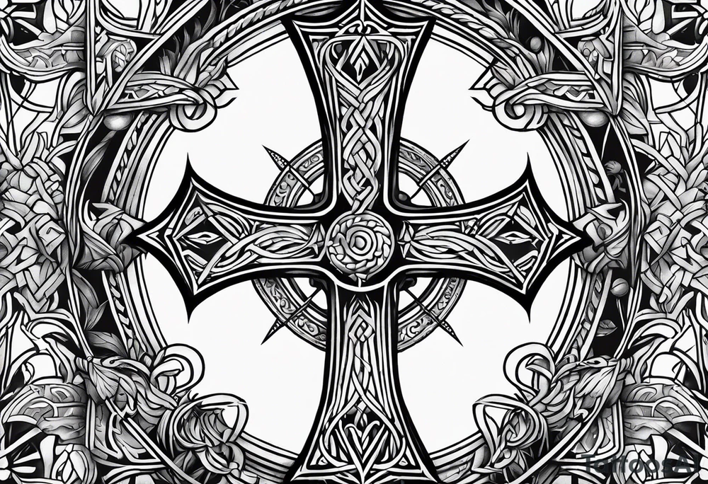 Viking cross tattoo idea