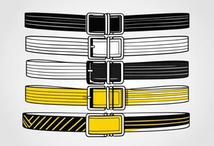 Expandable Black belt with yellow stripes for each dan grade and year received tattoo idea