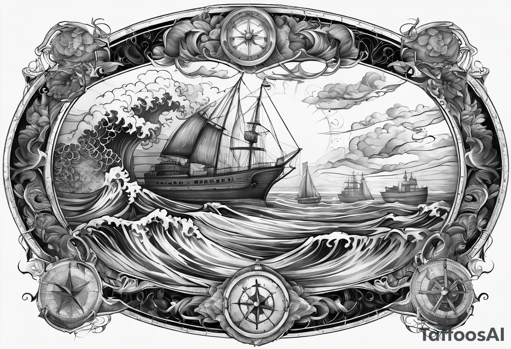 nautical map with oceanography for an arm sleeve tattoo idea nautical map with oceanography for an arm sleeve tattoo idea