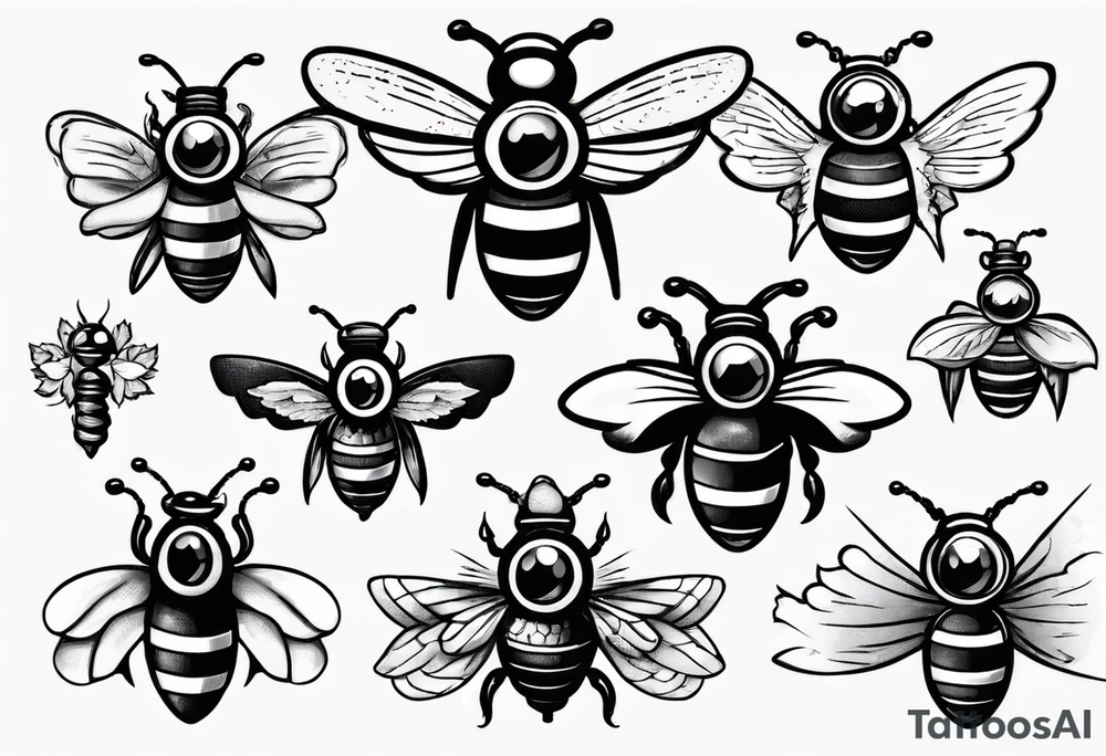 comic biene im flug tattoo idea
