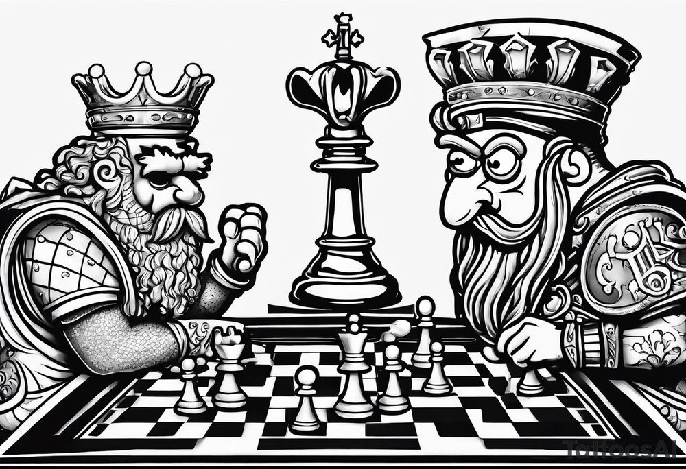 SpongeBob playing chess against Marcus Aurelius tattoo idea SpongeBob playing chess against Marcus Aurelius tattoo idea