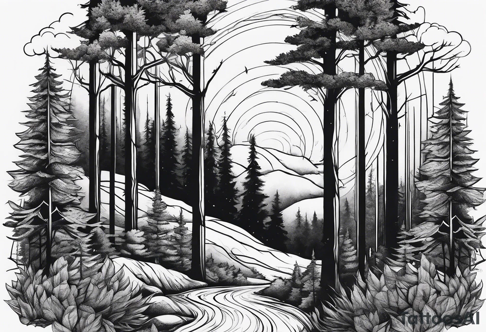 forest on the edges tattoo idea