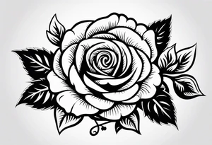 Traditional rose tattoo idea