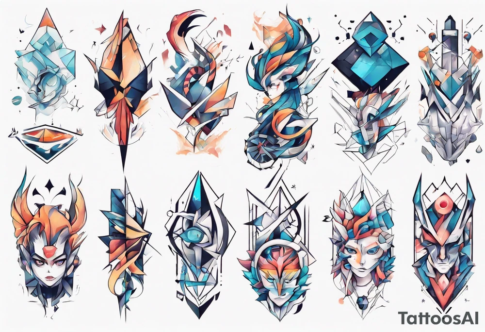Abstract anime tattoo tattoo idea