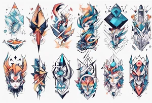 Abstract anime tattoo tattoo idea