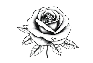 ROSE WQITH FLORIDA WRITTEN AS THE STEM tattoo idea