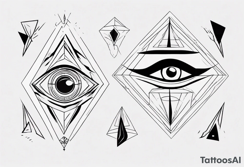 Abstract third eye in a diamond. tattoo idea