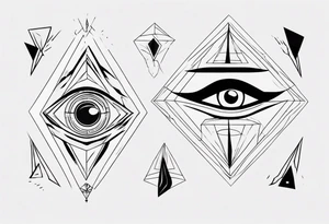 Abstract third eye in a diamond. tattoo idea