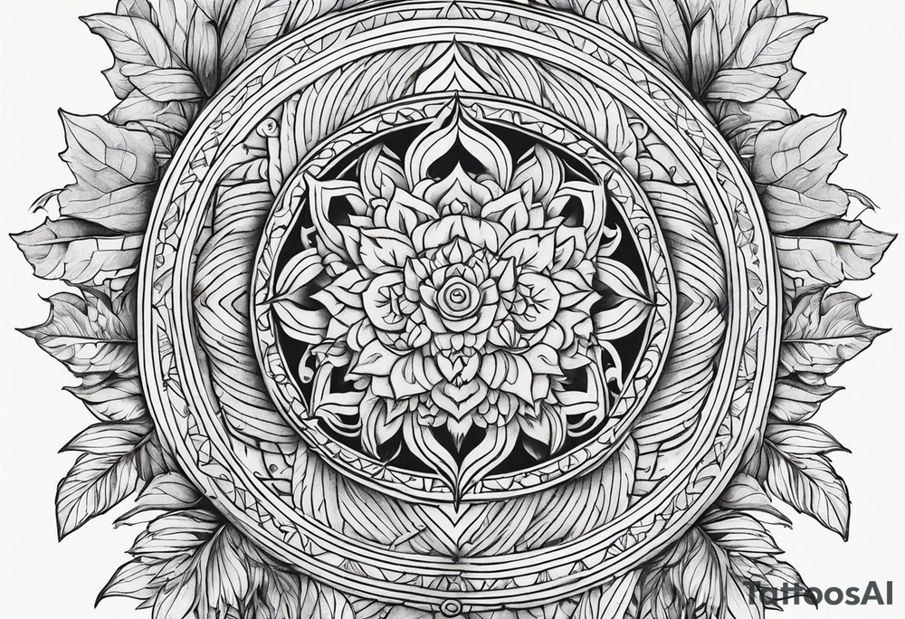 Front knee tattoo with fall colors tattoo idea