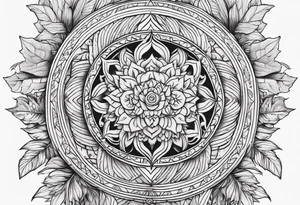 Front knee tattoo with fall colors tattoo idea
