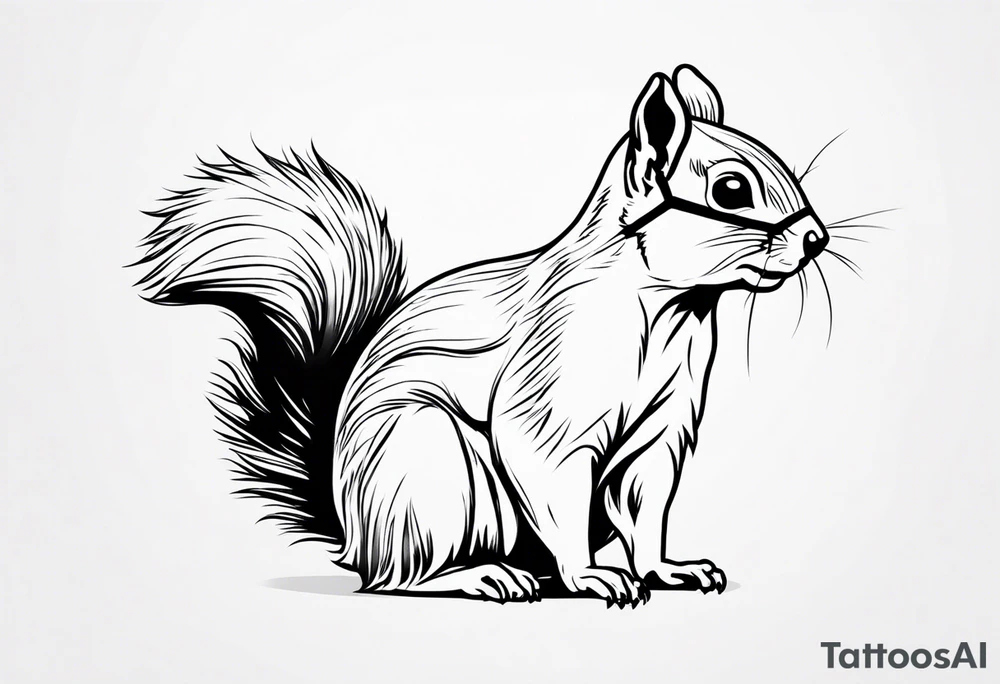 cute squirrel with glasses on tattoo idea