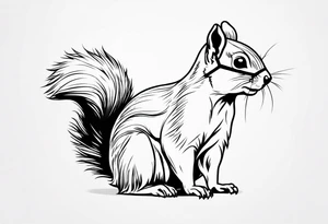 cute squirrel with glasses on tattoo idea