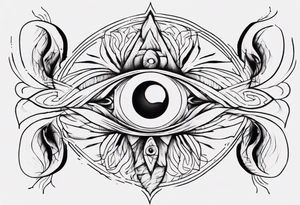 Third eye abstract fine line sketch style. tattoo idea