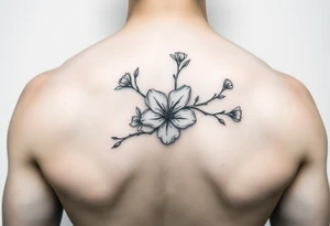 delicate dogwood branch with flowers tattoo idea