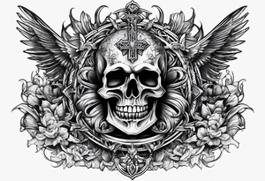 a cross crushing evil tattoo idea
