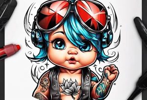Cute baby boy tattoo idea