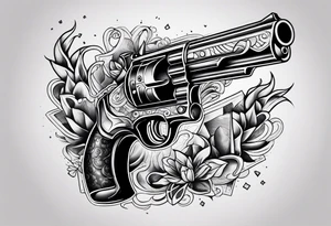 letters savage with money an gun smoke tattoo idea