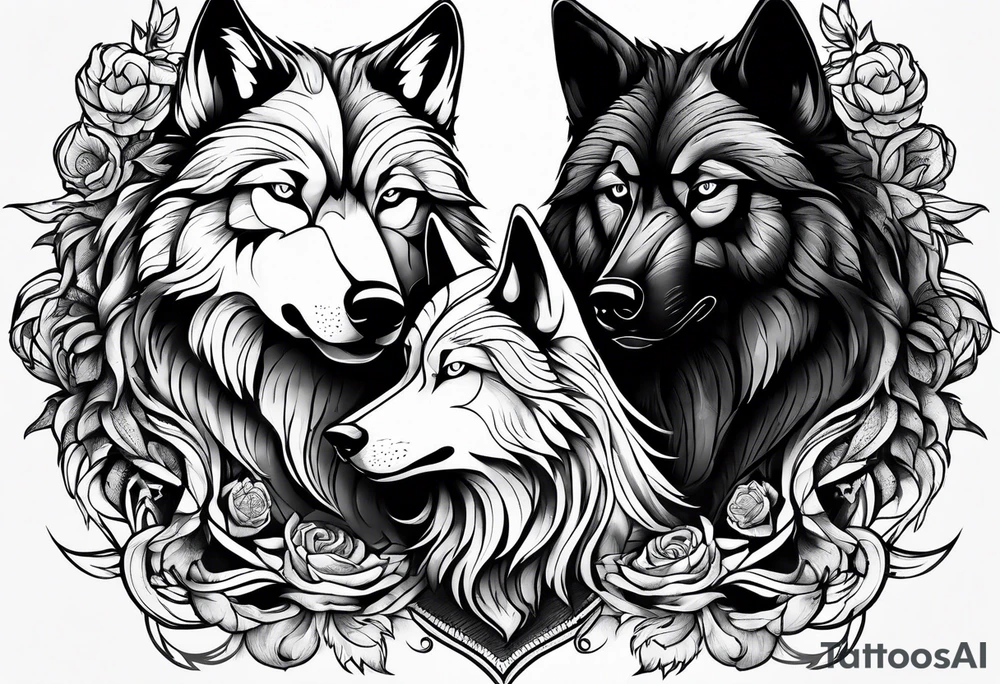Two wolves. One bad wolf and one Good wolf tattoo idea