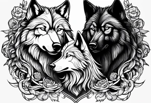Two wolves. One bad wolf and one Good wolf tattoo idea