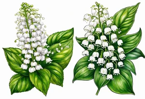 ageratina altissima (white snakeroot) and lily of the valley tattoo idea