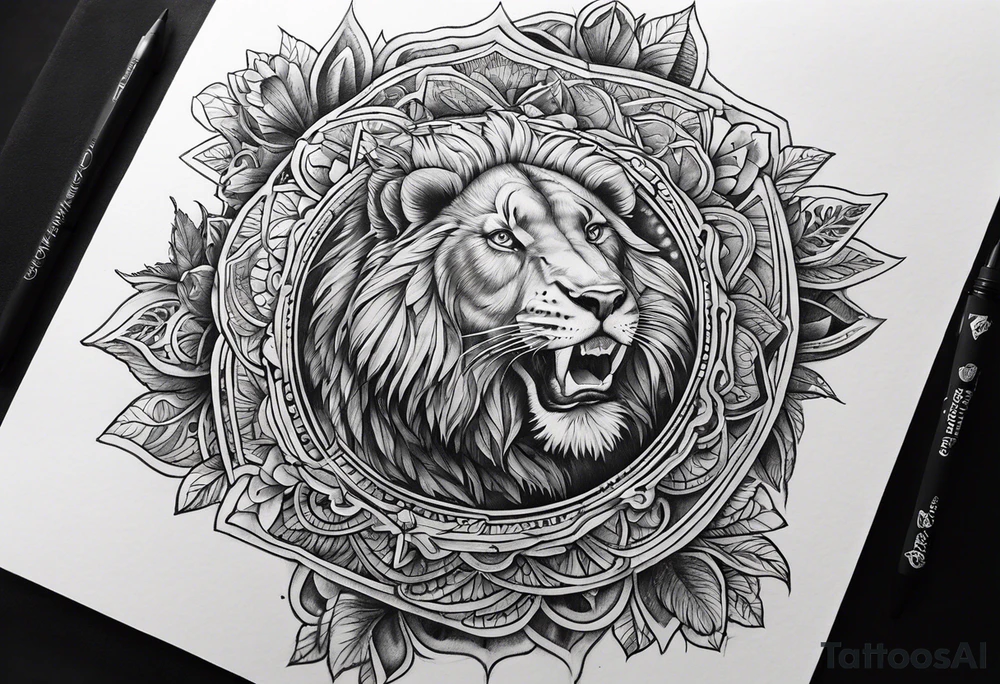 Patte avec dans chaque petite coussinets un des 4 éléments et dans le gros coussinets passage montagneux cours d'eau tattoo idea
