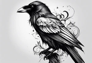 tall Raven tattoo idea